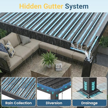 Pergola 12' x 16' with Aluminum Frame and Adjustable Louvered Roof