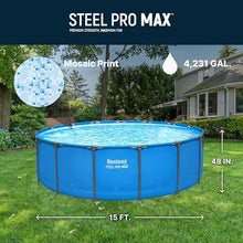 Bestway Steel Pro MAX 15’ x 48 Above Ground Swimming Pool, Pool Only, Blue