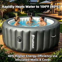 POOLTOHOT Inflatable Hot Tub 71" x 28", Portable Hot Tubs Built-in Heat Pump and 6-Color Lights for 2-4 Person, Blow Up Outdoor Hot Tubs with 143 Soothing Air Jets and Filter System for SPA