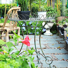 Round Wrought Iron Outdoor Side Table with Hollow Design Anti Rust Patio Bistro Coffee Table for Garden Indoor and Outdoor Use
