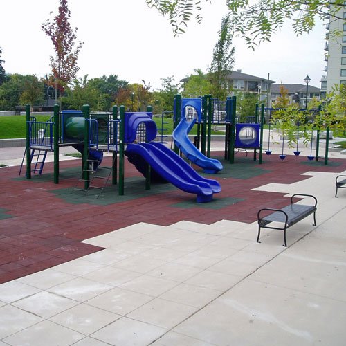 KIDWISE PlayFall Playground Safety Surfacing Green Tiles 320 sq. ft.