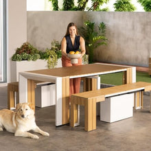 Transformer Extendable Outdoor Dining Table, Light Oak, Natural