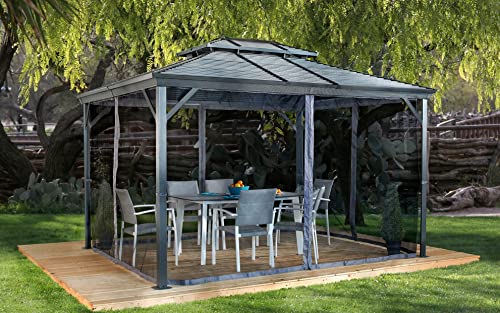 Sojag 10' x 14' Ventura II Hardtop Gazebo Dark Grey