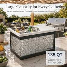 JustSmart 115.7 QT Large Capacity Drop in Ice Chest with Sliding Cover