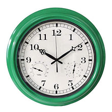 EHVYBDX Outdoor Garden Wall Clock with Thermometer & Humidity Garden Clocks Outdoor Waterproof and Sunscreen Outside Clock Outdoor Wall Clock Indoor Outdoor Decoration 18 Inches Multicolo