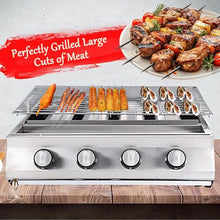 Commercial Barbecue Grill, 8 Burners LPG Tabletop Gas Grill, with Griddle/Independent Ignition,for Outdoor Camping
