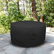 Octagon Fire Pit Cover 18 Oz Waterproof - 100% Weather Resistant Outdoor Fire Pit Table Cover with Air Pocket & Drawstring for Snug Fit (40" H x 65" D, Black)
