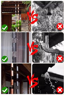 HCZKIUJ Copper Rain Gutter Chains for Eaves Drainage, Outside Rain Chimes Rainwater Collector, Garden Ornament Rain Chains Downspouts, 6 Cups/m (Black 5m (16.4ft))