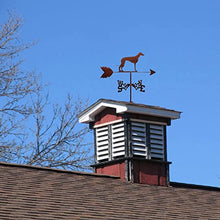 Weathervane - Dog Weather Vane Measuring Tools Retro Wind Vane Ttainless Steel Weathercock Roof Mounted Wind Direction Indicator for Sheds Garden Mount Yard Barns Decoration