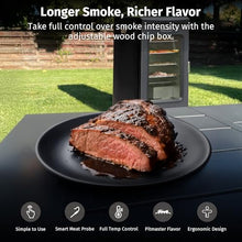EAST OAK Ridgewood Pro 30" Electric Smoker Built-in Meat Probe & Elevated Stand for Outdoors Up to 6× Longer Smokes, Adjustable Side Chip Loader Smoke with 725 sq in Cooking Area, Night Blue