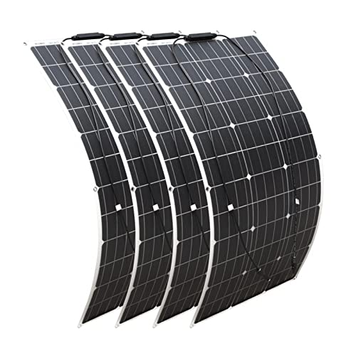 ISOLEI Portable Solar Chargers Flexible Solar Panels Kit,Monocrystalline Solar Panel Ultralight Ultra Thin Waterproof for Motorhomes, Campers, Boats