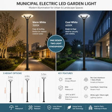 HLRCB 30W LED Garden Post Light, Hardwired Landscape Lighting Fixture