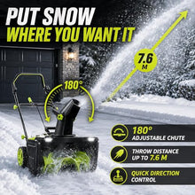 40V Cordless Snow Blower, 20-Inch Brushless Model with Dual LED