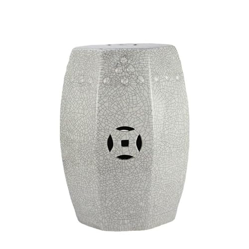 LINKIO Garden Stool Ceramic Hexagonal Drum Stool - Decorative Garden Stool for Home, Living Room, Courtyard, and Hotel Use Ottomans
