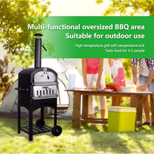 MBBTAG Woodfire Pizza Oven Outdoor, Outdoor Pizza Oven, with 2 Removable Wheels, 12" Wood Fire Oven, Wood Pizza Oven, Brick Oven Pizza Maker, Pizza Oven Wood, for Kitchen, BBQ, Camping, Party
