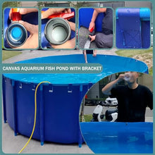 Pool Above Ground Canvas Fish Pond, Round Thickening Fish Pond Pool with Drain Valve, Large Collapsible Outdoors Tarpaulin, for Koi Culture Agricultural Irrigation Water Storage Tank(1x0.6m-470L)