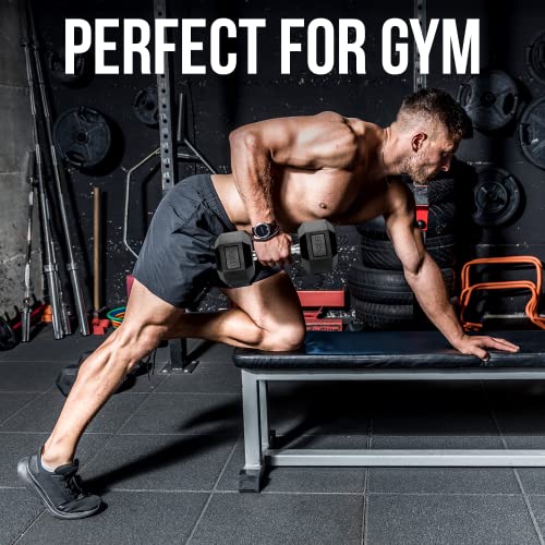 Iron Crush Hex Dumbbell Sets - Heavy Duty PVC Coated Weights, Chrome-Plated Handles