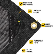 Core Tarps 60% Black Shade Cloth with Grommets - 24 X 50 FT Heavy Duty Mesh Tarp - Sun Shade Cloth for Garden Vegetables Plants Greenhouse Outdoors Backyard Fences Dump Trucks Patio Mesh Shade Tarp