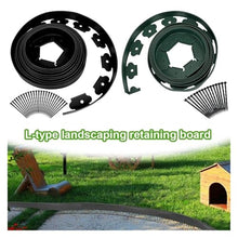 10M Garden Edging Borders with 30Pcs Stakes Flexible Lawn Kit Landscape Border for Flower Beds and(Black)
