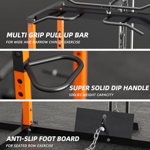 VANSWE Power Cage with LAT Pulldown Attachment Orange