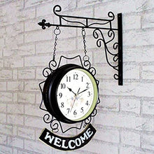 SBTXHJWCGLD Double Sided Wall Clock,Retro Wall Clock Outdoor Garden Wall Clock Outdoor Indoor Garden Wall Clock for Garden/Patio/Yard