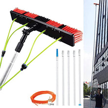 DKXCOSQ 3-12 m Wash Brush with Water Connection, Telescopic Rod Window Cleaning, Extendable Conservatory Roof, Cleaning Photovoltaic and Solar Panels, 12 m Rod, 50 cm Brush