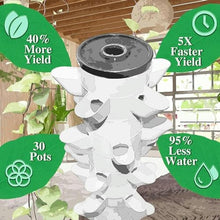 BTURYT Indoor Hydroponic Growing Tower Growing Vertical Growing Tower 6 Layers 30 Plant Sites with Pump and Mobile Water Tank