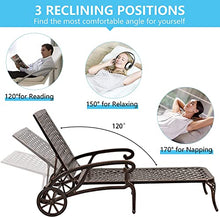 KEIKI Chaise Lounge Chair Outdoor Set of 2, Aluminium Cast Patio Lounge