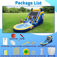 HXDOGSP Inflatable Water Slide Commercial Grade: Water Bounce House for Adults and Teenagers - Big Pool, Premium PVC, Wet & Dry, Blower Included - for Backyard Outdoor Birthday Party, Castle Style
