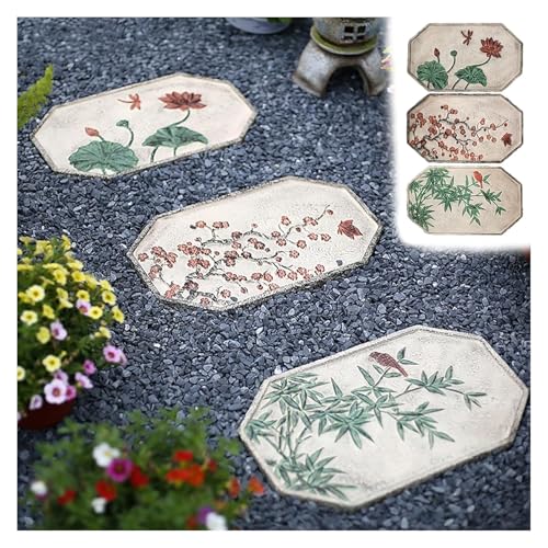 Garden Stepping Stone,Decorative Stone for Garden, Garden Stepping Stone, for Porch/Lawn, Heavy Duty Garden Paving Stone for Home