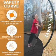 JUMPZYLLA Outdoor Trampoline with Enclosure & Ladder Black