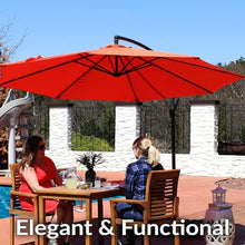 Sunnydaze Cantilever Umbrella with Square Base Included, 10', Burnt Orange
