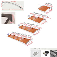 Outdoor Front Door Canopy Patio Porch Awning,Brown Polycarbonate Board & Silver Aluminium Frame,UV Rain Snow Protection,Not Deformed,120x210cm/47 x83