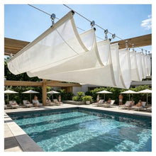 Retractable Wave Sun Shade Sail，Pergola Shade Cover Waterproof Outdoor Garden Awning UV Block Sunshade Cloth Canopy with Rope for Yard Deck Lawn Garden Patio Carport(W1.5*L11m/W4.92*L36.08ft)