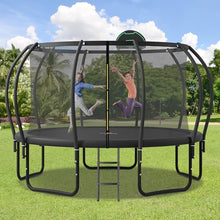 Merax Outdoor Trampoline 16FT with Basketball Hoop, Enclosure Net & Ladder