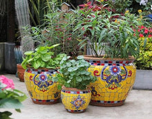 FAFACAI Flower Pots Flower Pot Planter, Outdoor/Indoor Unbreakable Ceramics Flowerpot Country Courtyard Garden Decoration, Large Diameter-C||L (Color : D, Size : M) (C Large)