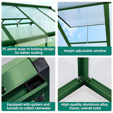 8 x 12ft Polycarbonate Greenhouse for Outdoors – Heavy Duty Aluminum Walk-in Greenhouse with Lockable Door, Adjustable Roof Vent, Quick Setup – Ideal for Garden, Patio, Backyard Planting, Green