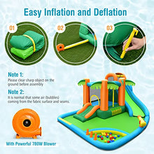 Costzon Inflatable Water Slide, Mega Water Bounce House Combo for Kids Outdoor Fun with Splash Pool, 780w Blower, Climbing Wall, Blow up Waterslides Park Inflatables for Big Kids Backyard Party Gifts