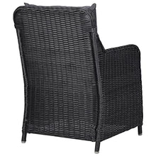 LKJVFCPW 9 Piece Patio Dining Set, 8 Seater Outdoor Half Round Poly Rattan Garden Furniture Table and Chairs with Cushions, Black