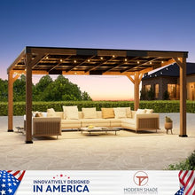 Modern Shade Wood Grill Gazebo 12' x 16' with Sloped Galvanized Steel Roof