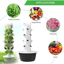 KONGQIAA 5/7/9-Tier Vertical Hydroponic Growing System - Space Saving Indoor Herb Garden Kit for 20-36 Plants, Soilless Aeroponic Tower for Lettuce, Basil, Strawberries Black 7-Layer Grower