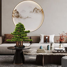 YXIANG56Q Fake Plants Chinese Style Artificial Bonsai Tree Simulation Welcome Pine Bonsai Plants Indoor Potted Plants Decoration Ornaments Home Office Porch Decor Bonsai Tree
