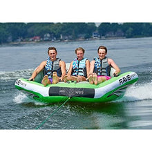 RAVE Sports 3 Person Inflatable Nylon Wake Hawk Towable Boating Water Tube Green