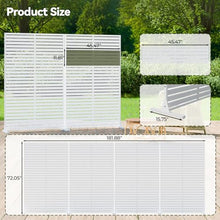 Privacy Screen Outdoor Freestanding Fence Panel with 6 Panel, 72" H×47" W HDPE Decorative Screen Panel with Stand, Air Conditioner Fence, Privacy Panels for Patio, Balcony, Garden, Backyard
