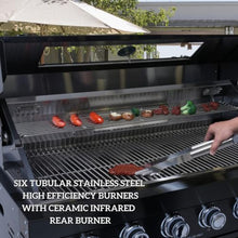 Deluxe Stainless Steel Propane Gas Grill, Outdoor BBQ Grill with Side Burner & Rotisserie Kit, Multi-Burner Cooking Kitchen Islands with Granite Countertops for Backyard Patio Entertaining