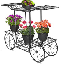 MIIKHI Garden Cart Stand & Flower Pot Plant Holder Display Rack, 6 Tiers, for Home, Garden, Patio