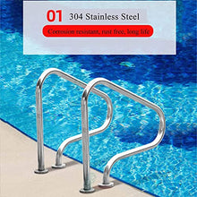 BSNANCA Swimming Pool Safety Hand Rail 2 Packs Pool Handrails, Summer Swimming Pool Ramp Handrails, Outdoor Stainless Steel Safety Pool Hand Rails for Ingroun
