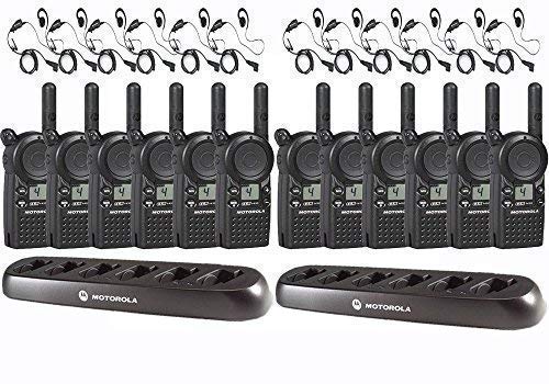 Motorola Solutions CLS1410 Two Way Radio Walkie Talkies with Chargers and Earpieces Black
