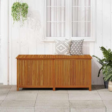 HKPWRBFG Patio Storage Box, Solid Acacia Wood, Outdoor Garden Bench 68.9