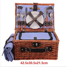 AFPSDLFJDLS Picnic Basket Hamper 25 Pcs for 4People Suitcase Set Cutlery Ice Bag Organizers Wicker Baskets Decor